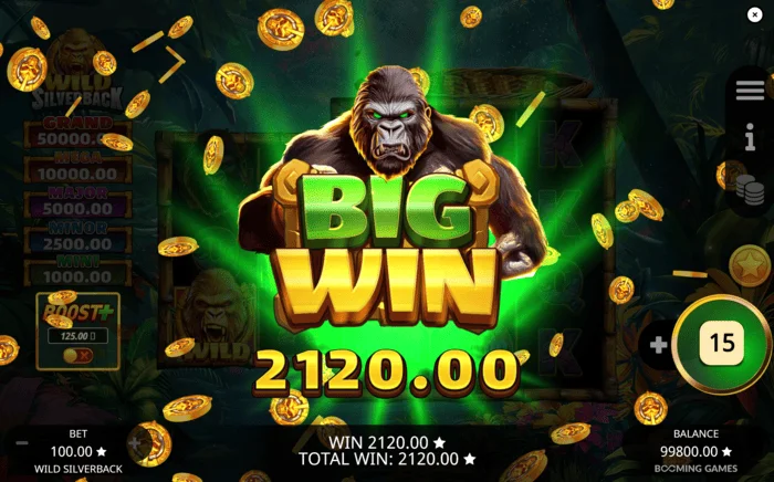 Wild Silverback - big win with accumulated coins